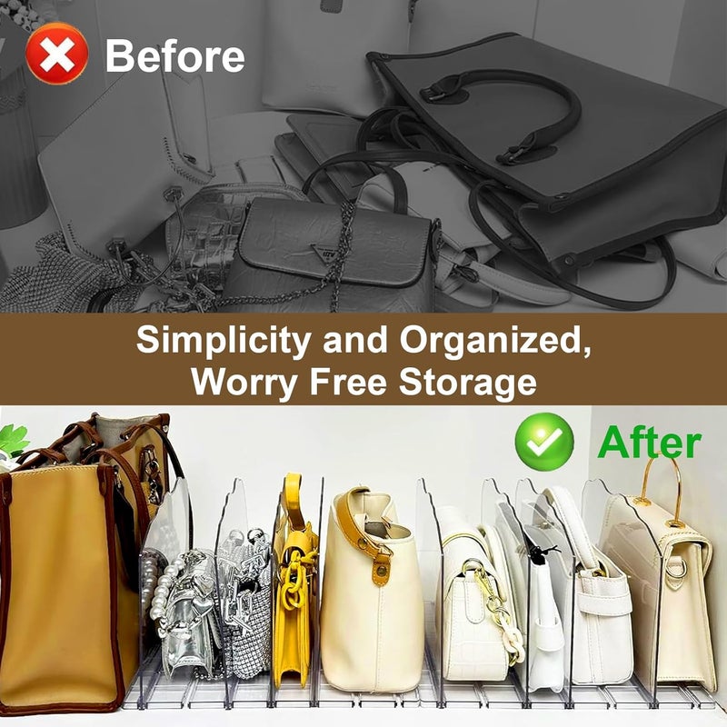 VERONLY 2-Pack Purse Organizer: Adjustable Closet Organizer and Storage, 10-Layer Acrylic Shelf Dividers for Closet Organization – Handbag & Bag Organizers, Ideal Gifts for Moms and Girlfriends - Image 4